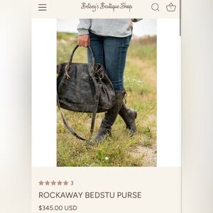 New Authentic Bed Stu black lux Rockaway tote purse bag satchel $345 Free People